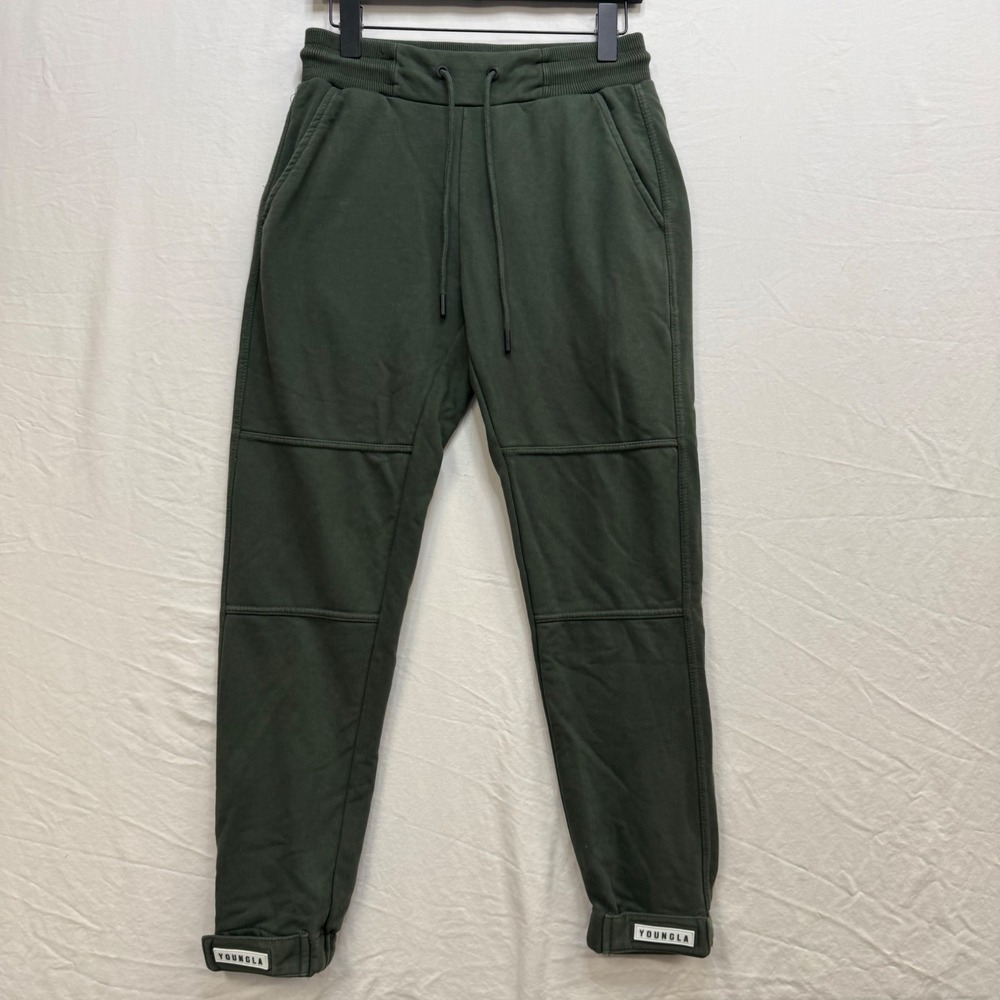 YoungLA‎ 216 Joggers Mens Small Olive Green Cargo Sweatpants Athletic Gym Pants